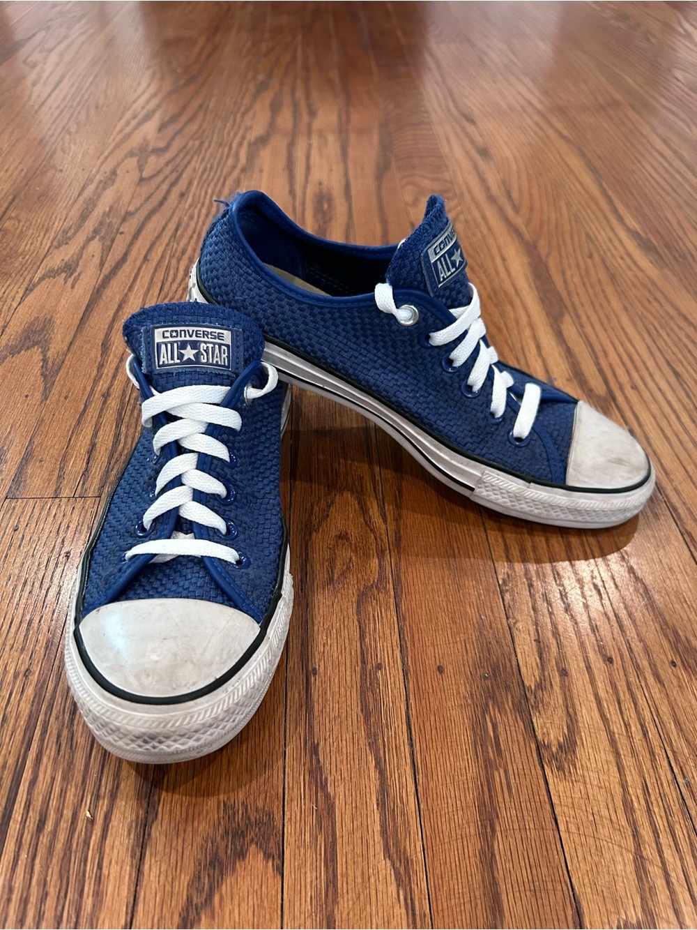 Converse Navy Blue Low Top Sneakers with White Laces